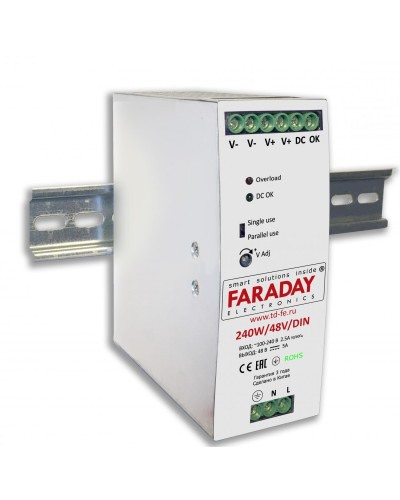 240W/48V/DIN. Блок питания. FARADAY в Тольятти