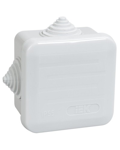 Коробка распаячная КМ41236 70х70х40 открытой проводки IP44 4 гермоввода серая (UKOZ11-070-070-040-K41-44). Коробка распаячная безгалогенная (HF) с защелкивающейся крышкой. IEK в Тольятти