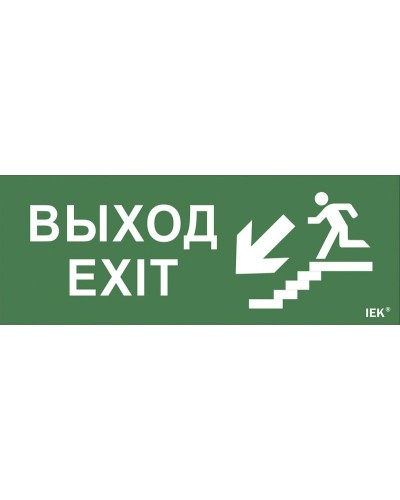 Самоклеящаяся этикетка Выход/лестница вниз/фигура (LPC10-1-24-09-VLVNF). Самоклеящаяся этикетка 240х90 мм. IEK в Тольятти