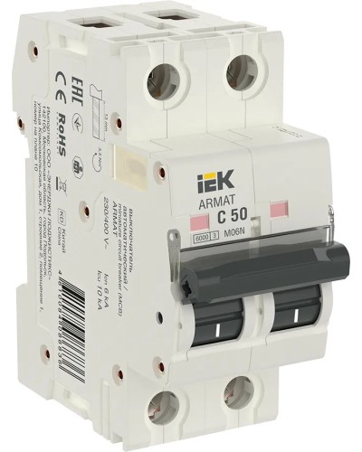 M06N 2P C 50А 6кА ARMAT (AR-M06N-2-C050). Автоматический выключатель. IEK в Тольятти