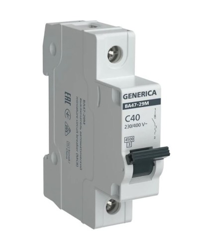 GENERICA ВА47-29М 1P C 40А 4,5кА (MVA21-1-040-C-G). Автоматический выключатель. IEK в Тольятти
