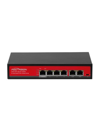 PND-04P-2M-BT1 (65W). Коммутатор неуправляемый 6-портовый с функцией PoE. Polyvision в Тольятти