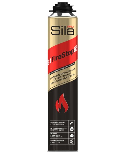 Пена огнестойкая Sila Pro B1 Firestop 65, 850 мл: Пена монтажная профессиональная в Тольятти