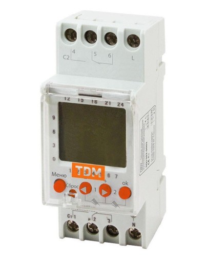 ТЭ822-2кан-1мин/7дн-44on/off-2х16А-DIN TDM (SQ1503-0003). Таймер электронный. TDM ЕLECTRIC в Тольятти
