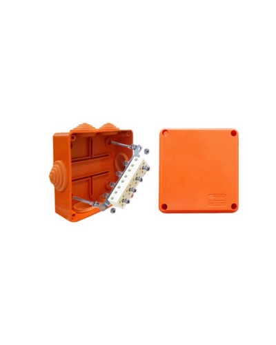 Коробка JBS100 100х100х55, 6 вых., 3P (0,15…4мм²) (43107HF): Коробка монтажная, огнестойкая, без галогена в Тольятти