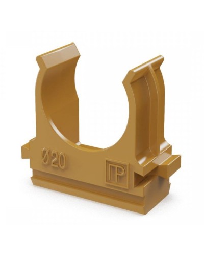 Крепёж-клипса для труб АБС-пластик бук D20 (100 шт) (PR13.0046). Крепление для труб ПВХ. Промрукав в Тольятти