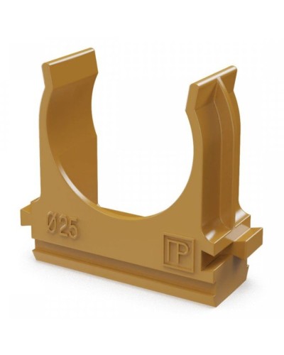 Крепёж-клипса для труб АБС-пластик бук D25 (100 шт) (PR13.0047). Крепление для труб ПВХ. Промрукав в Тольятти